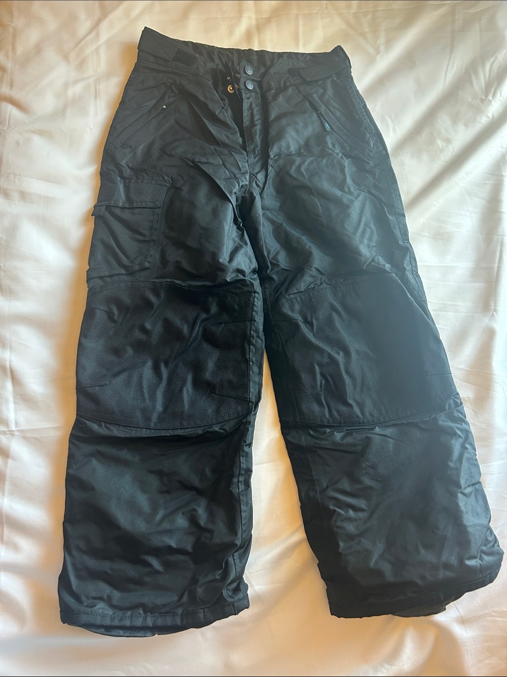 Boys Black Insulated Snow Pants - Water-Resistant Winter Trousers